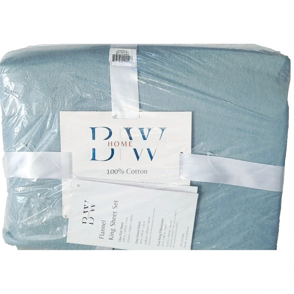 100% Cotton Flannel Sheet Set - 4 Piece Heavyweight Brushed King, Stone Blue‎